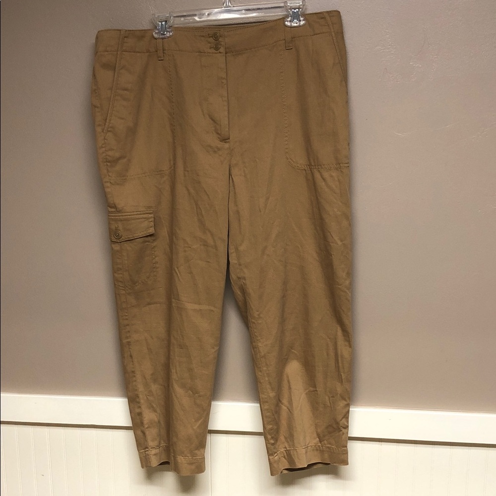 Talbots Tan Cargo Pants supersoft 16 W
